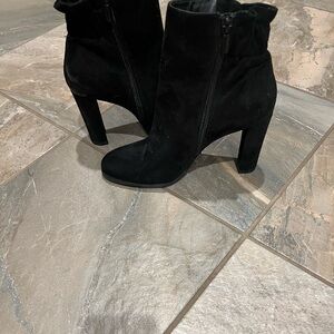 Elegant Black Suede Ankle Boots